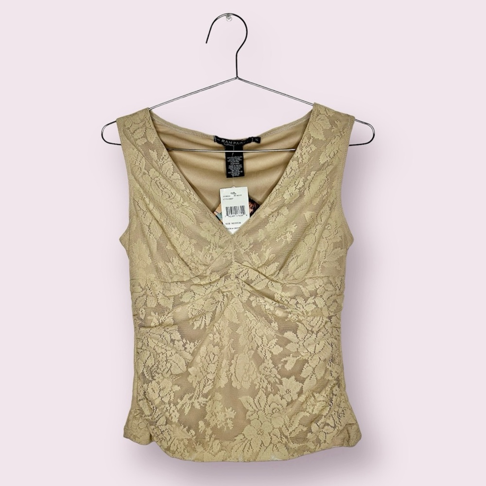 Y2K deadstock RAMPAGE tan lace top
